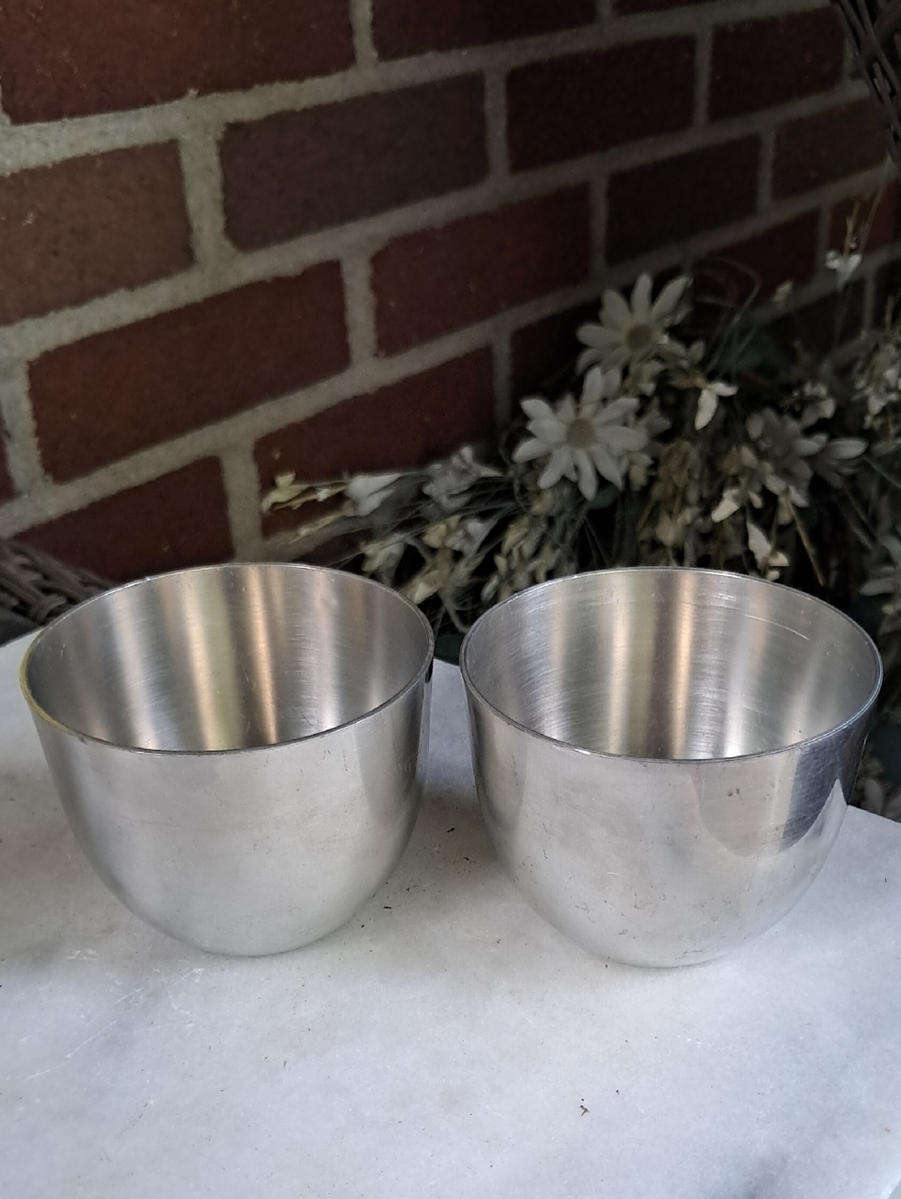 2 Vintage Woodbury Pewter cups